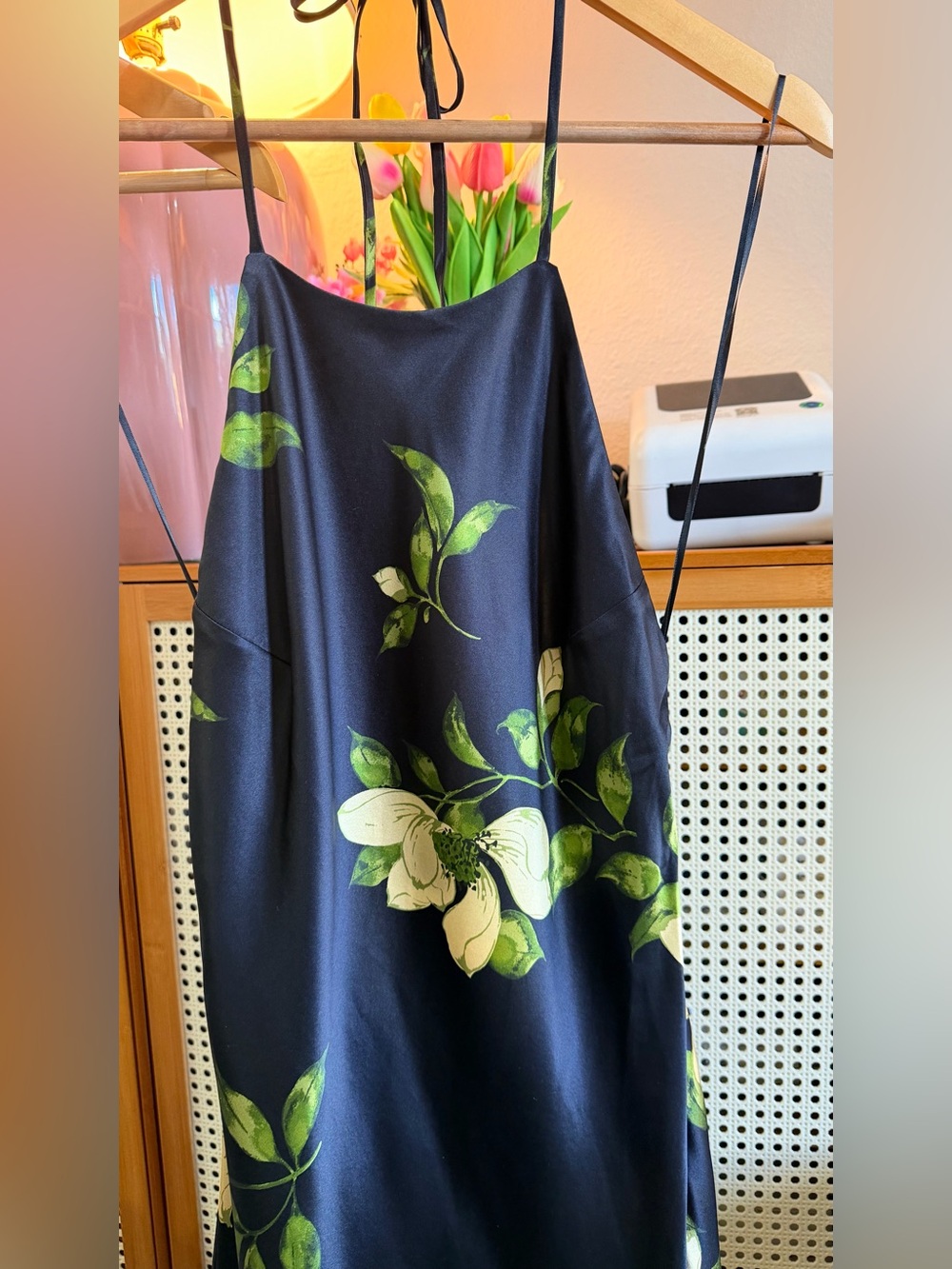 Reformation Jennis Silk Dress In Mood For Love, NWOT, NEVER WORN, NO FLAWS. - Picture 6 of 15